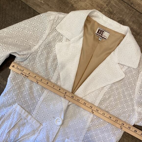 Kut from the Kloth Eyelet White  Blazer L - Picture 5 of 10